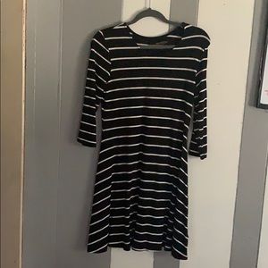 black and white casual dress
